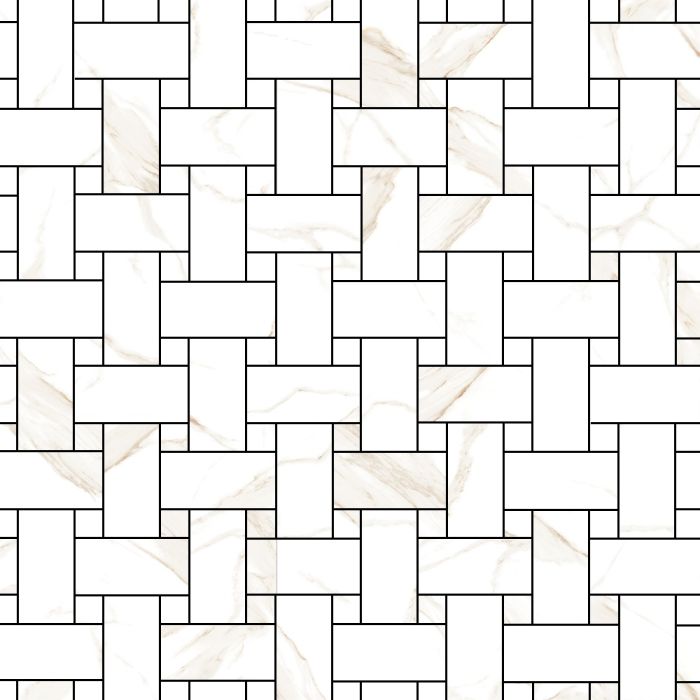Artistry Statuario Beige Basketweave Mosaic