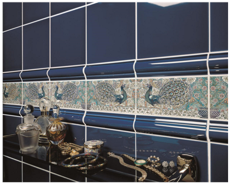 William De Morgan Peacock Border (2 piece)