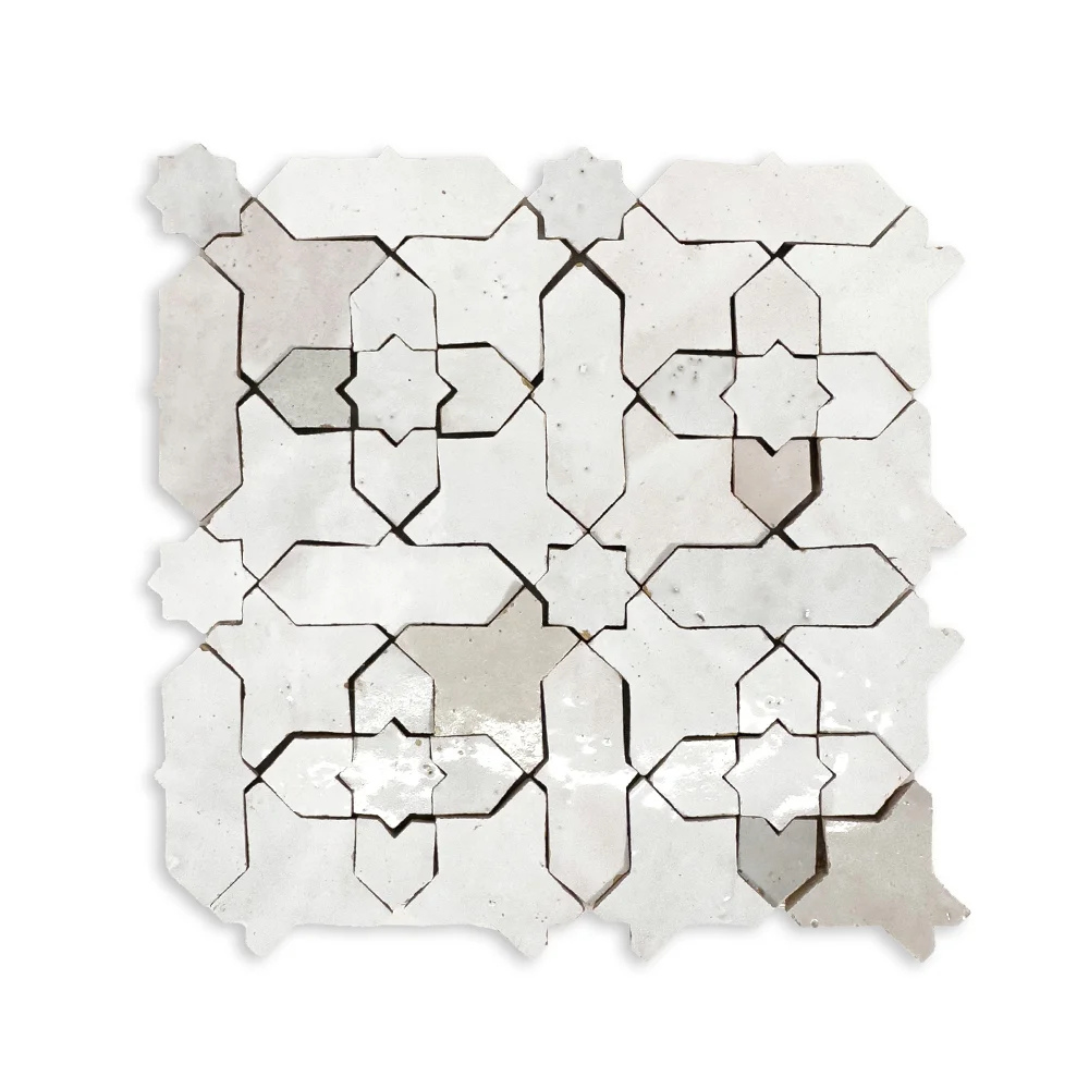 Zellige Classique Atlas White Starburst