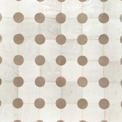 Zellige Classique Atlas White/Sahara Rose Tapis