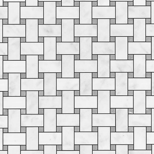 Artistry Carrara Pure Bianco Basketweave Mosaic