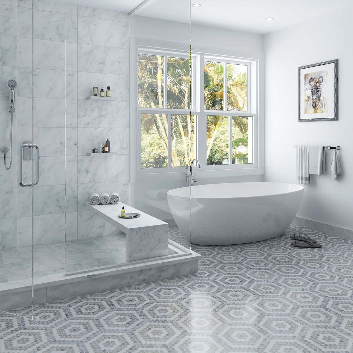 Helios Beige & Gray Honeycomb