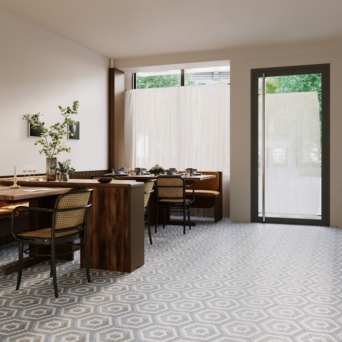 Helios Beige & Gray Honeycomb