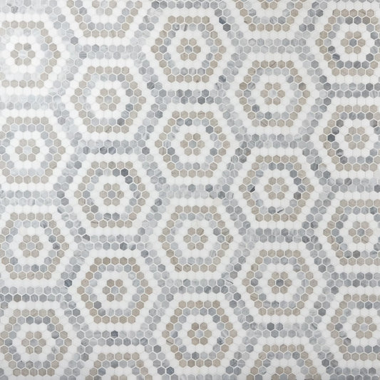 Helios Beige & Gray Honeycomb