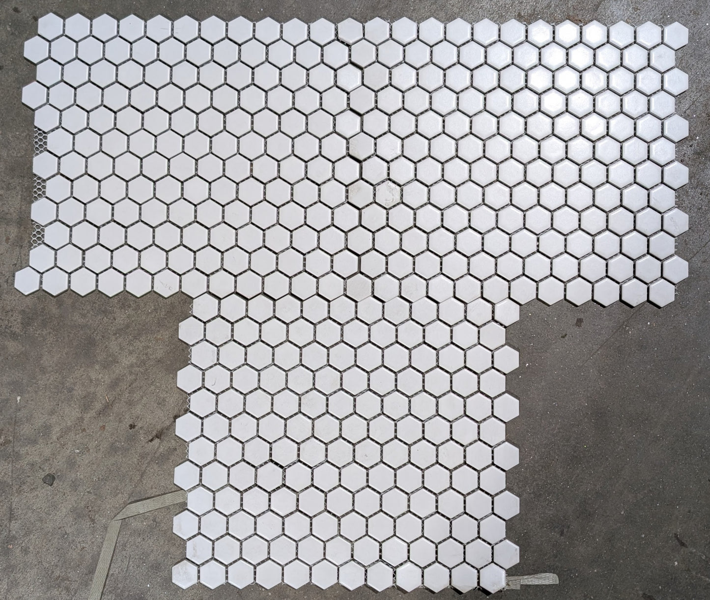 Satin White Small Hexagon Mosaic