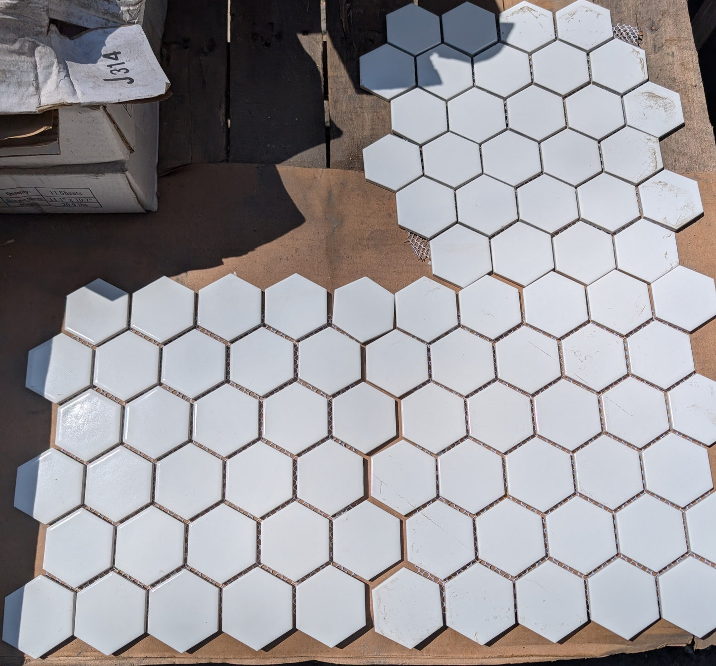 ADX White Matte Hexagon Mosaic