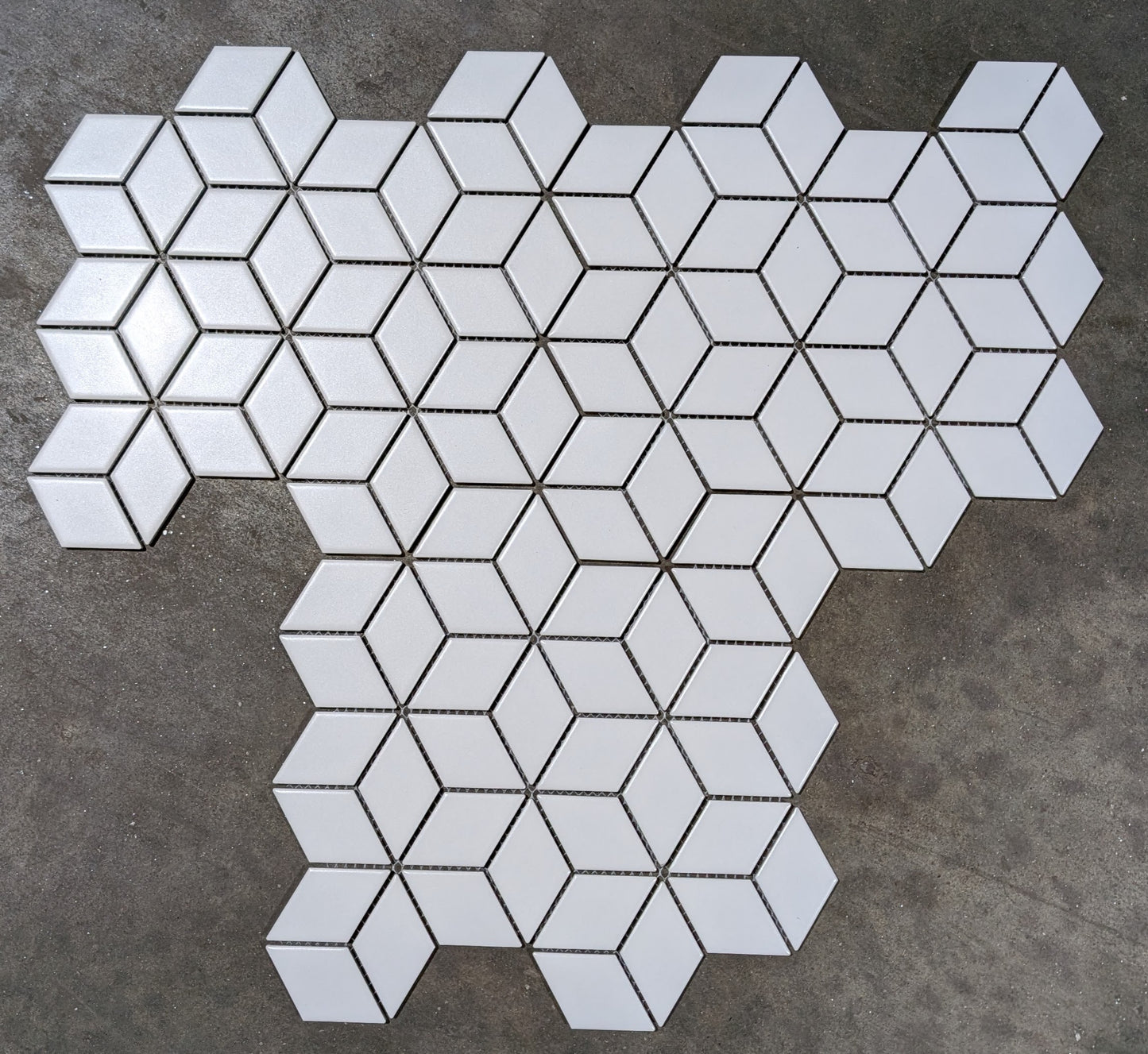 Rhombus Matte White Mosaic