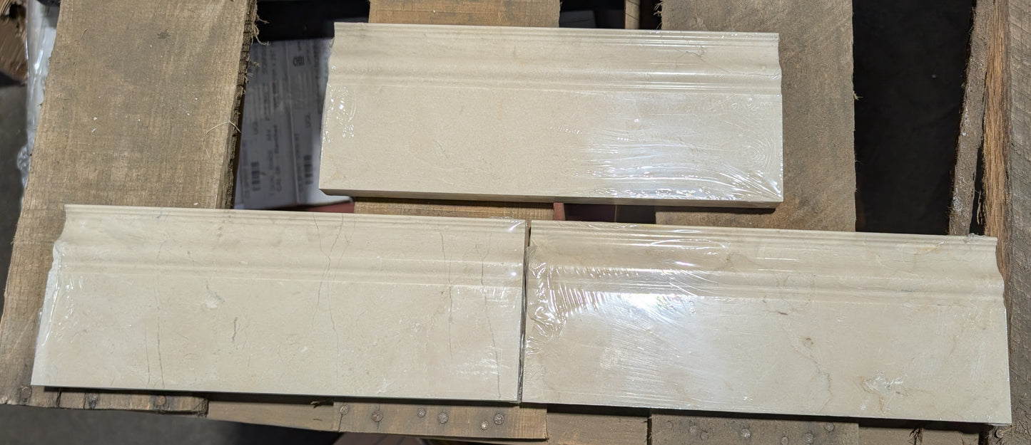 Crema Marfil 6X12 Baseboard