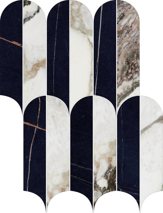 Kobe Calacatta Viola Quill Mosaic