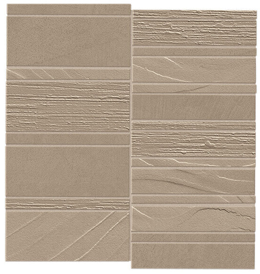 B-Natural Deco Ecru Trace Mixed Mosaic