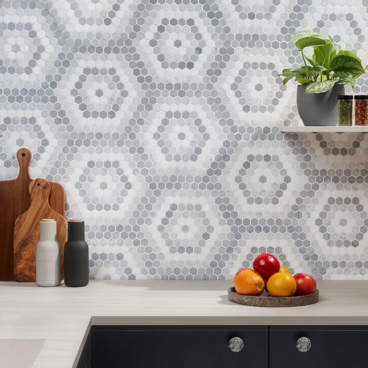 Helios Gray & White Honeycomb