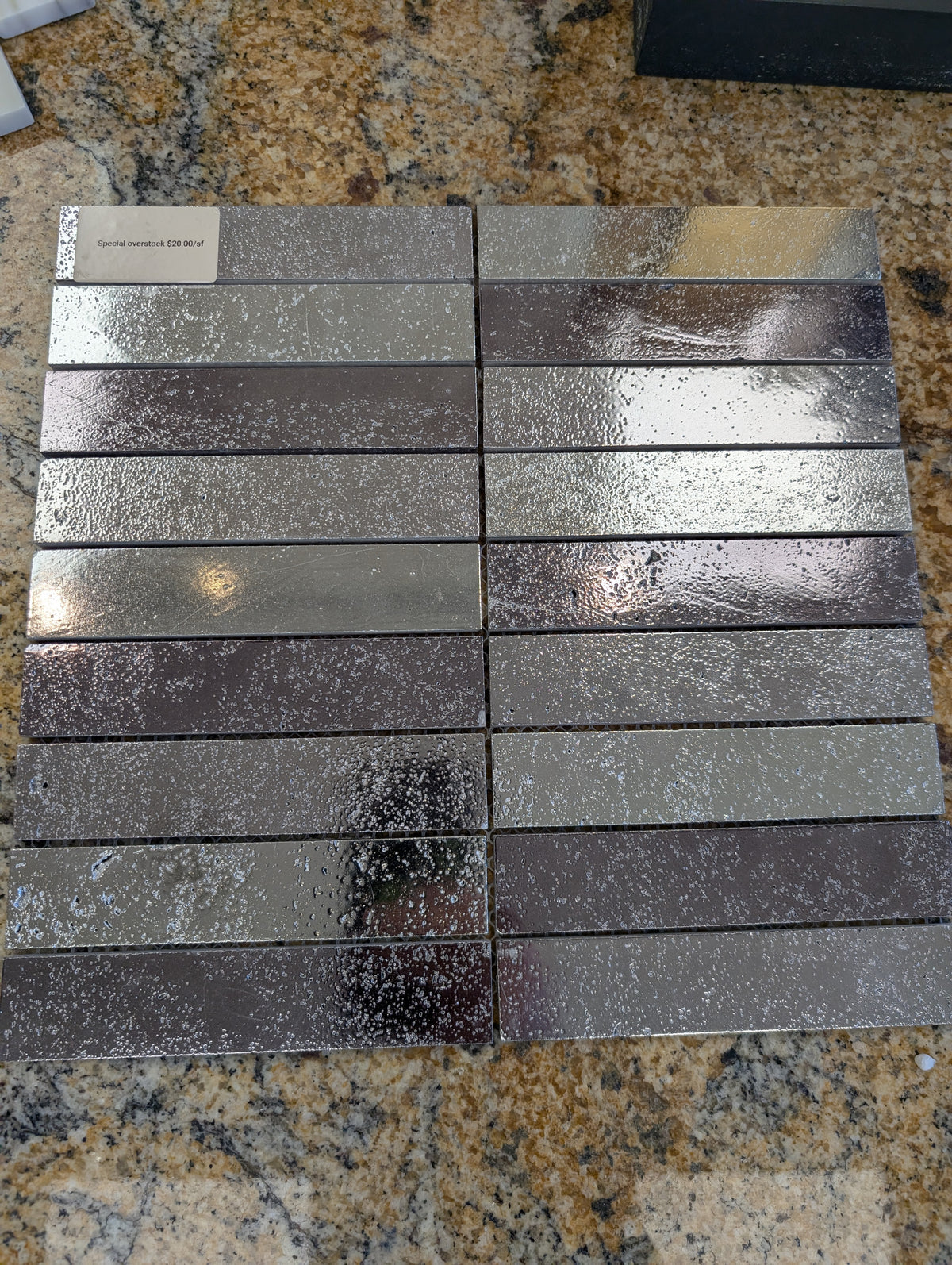 Intermatex Silver Metalic Kitcat mosaic closeout