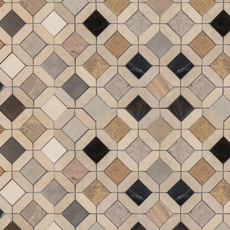 Muticolor Monarch Limestone Mosaic