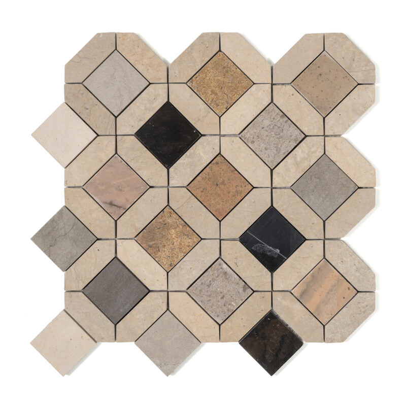 Muticolor Monarch Limestone Mosaic
