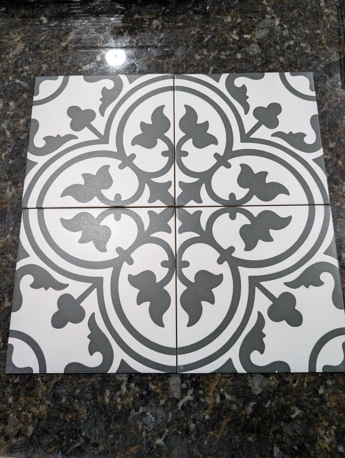 8X8 CASABLANCA PORCELIAN B/W SPECIAL BUY