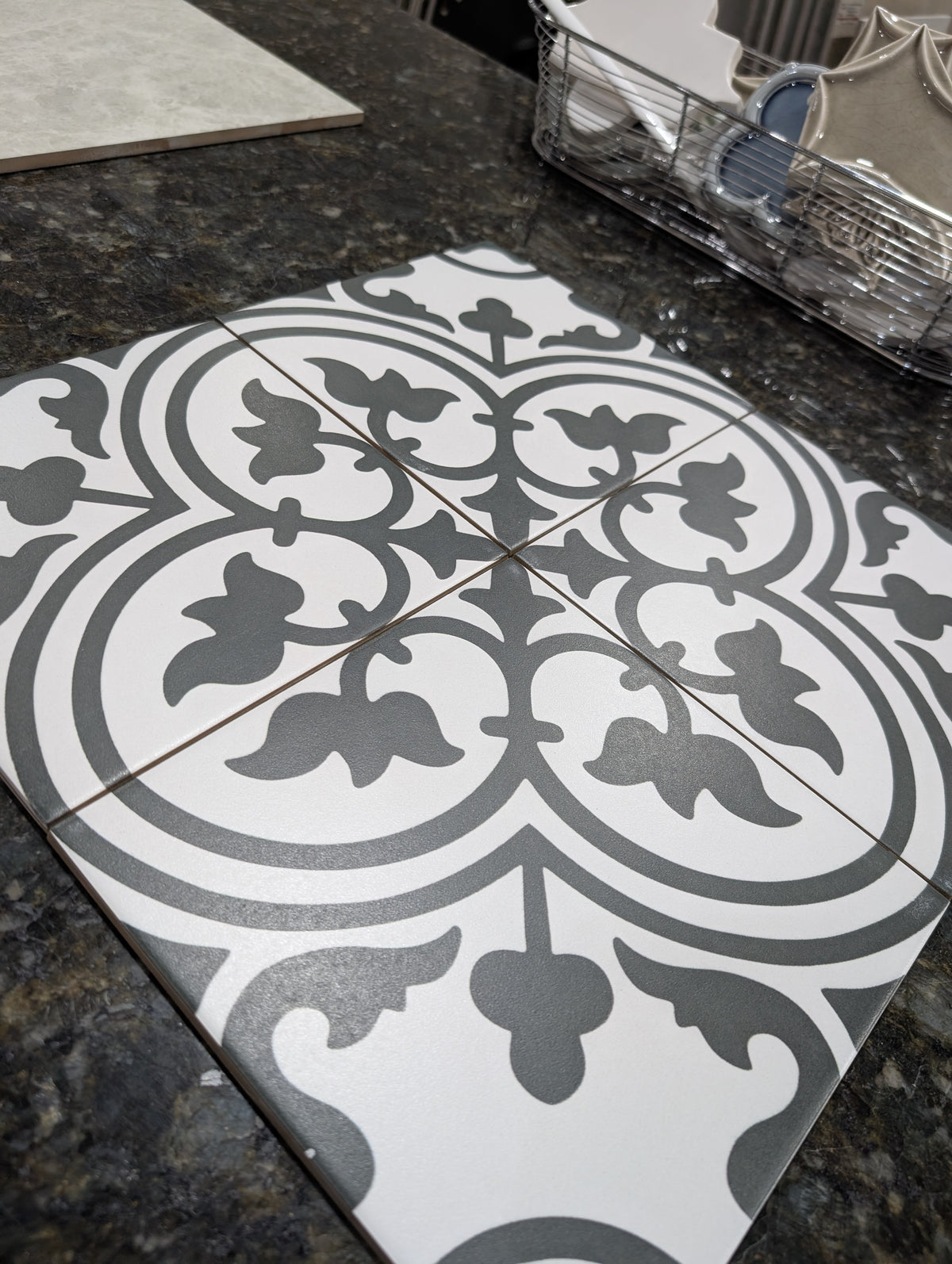 8X8 CASABLANCA PORCELIAN B/W SPECIAL BUY