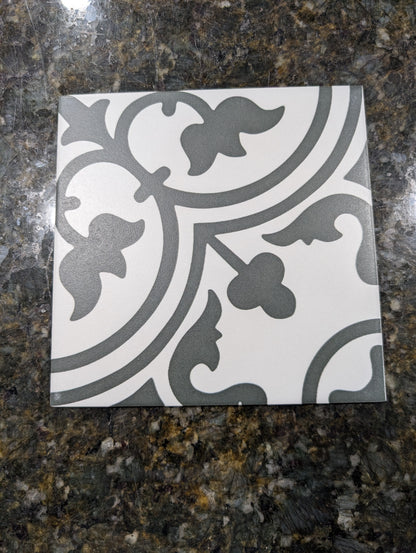 8X8 CASABLANCA PORCELIAN B/W SPECIAL BUY