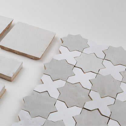 Zellige Classique Lambswool / Atlas White Start & Cross