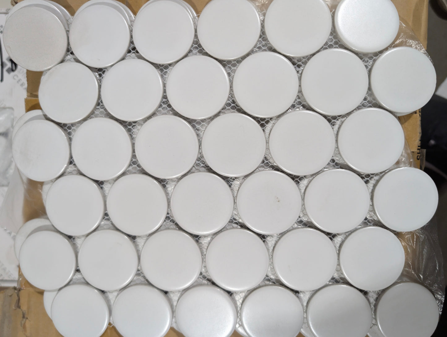 Gloss White Large Circle Mosaic