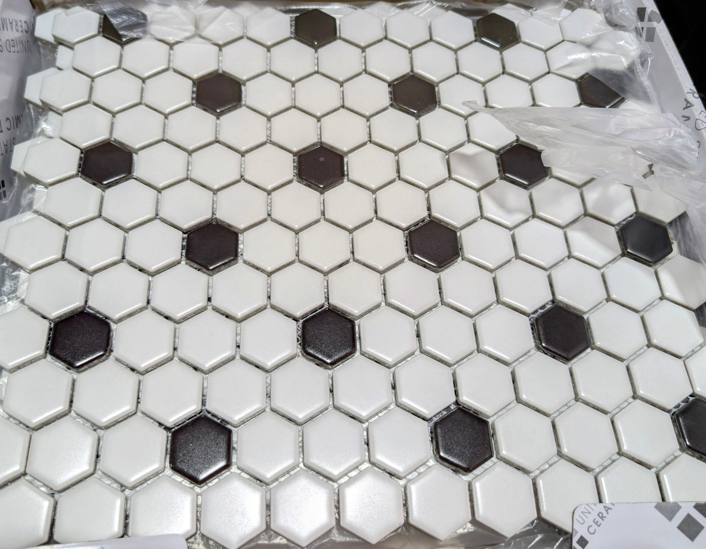 White Hexagon with Black
