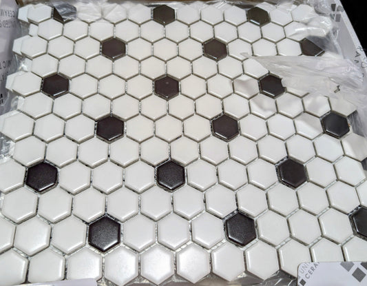 White Hexagon with Black