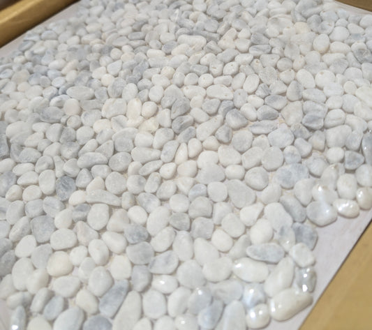 Arctic White Mini-Pebble Mosaic
