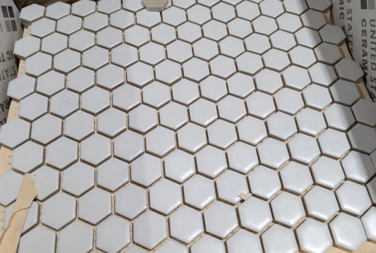 Satin White Hexagon Mosaic