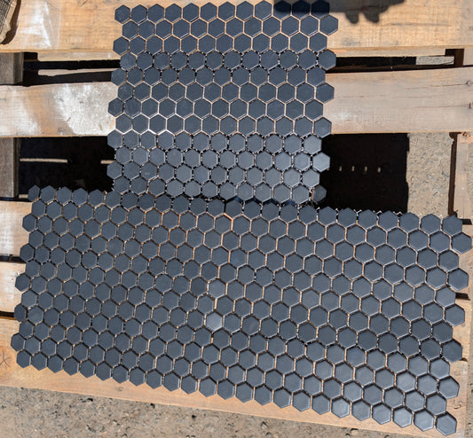 Matte Black Hexagon Mosaic