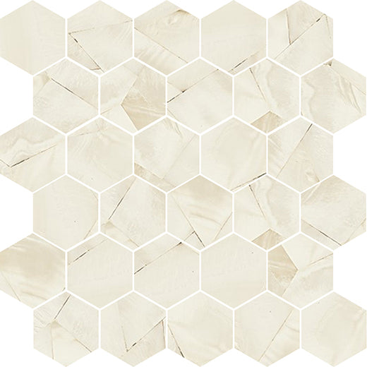 Alabastro Avorio Deco Hexagon Mosaic