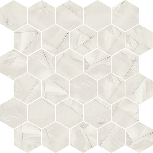Alabastro Azzuro Deco Hexagon Mosaic