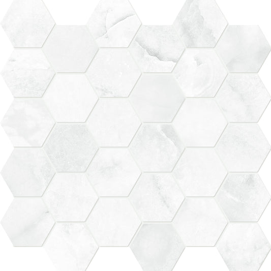 Alabastro Bianco Hexagon Mosaic