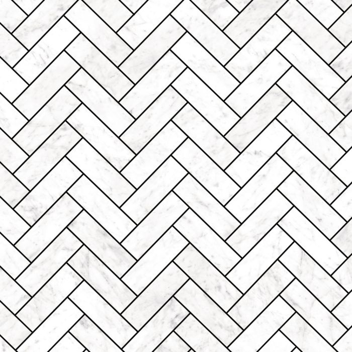 Artistry Carrara Pure Bianco Herringbone Mosaic