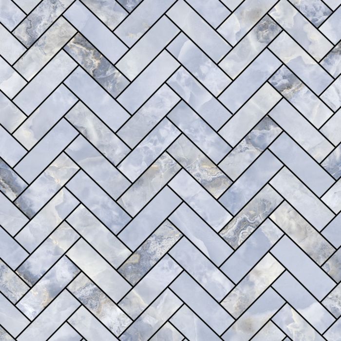 Artistry Gomed Blue Herringbone Mosaic
