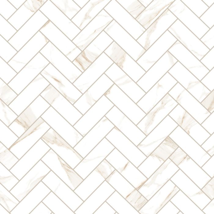 Artistry Statuario Beige Herringbone Mosaic