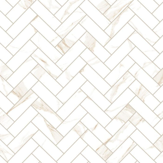 Artistry Statuario Beige Herringbone Mosaic