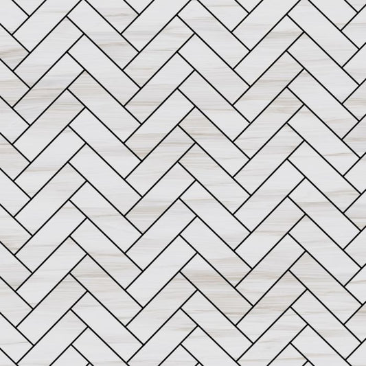Artistry Venato Bianco Herringbone Mosaic