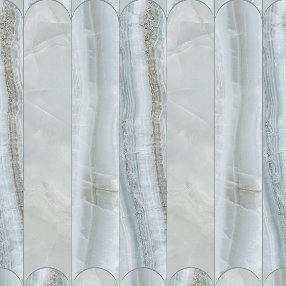 Aura Vein Cut Azul 4X24 Arch Mosaic