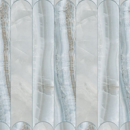 Aura Vein Cut Azul 4X24 Arch Mosaic
