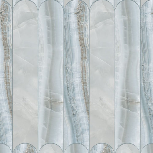 Aura Vein Cut Azul 4X24 Arch Mosaic