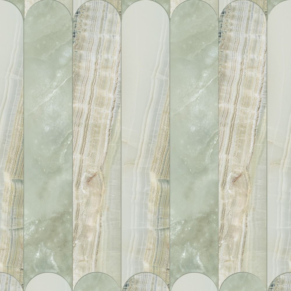 Aura Vein Cut Jade 4X24 Arch Mosaic