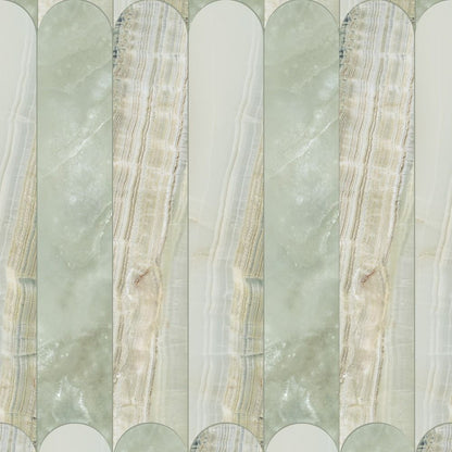 Aura Vein Cut Jade 4X24 Arch Mosaic