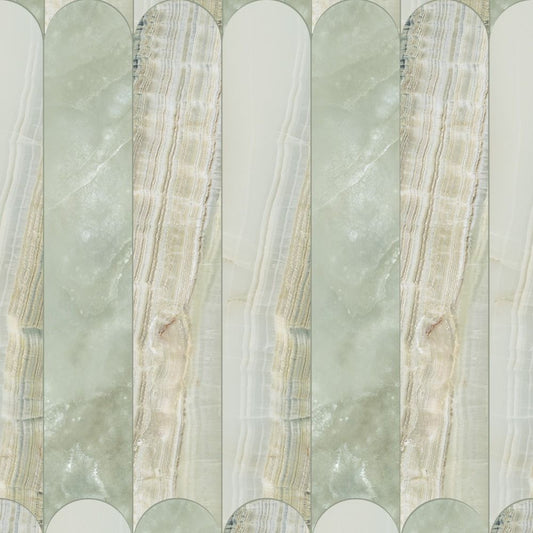 Aura Vein Cut Jade 4X24 Arch Mosaic