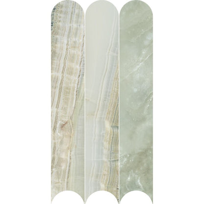 Aura Vein Cut Jade 4X24 Arch Mosaic