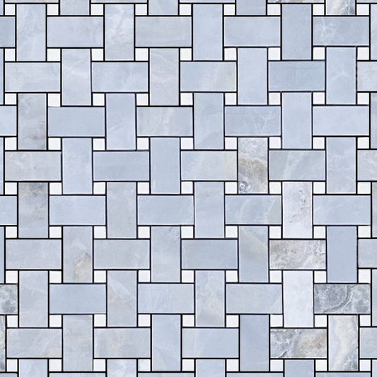 Artistry Gomed Blue Basketweave Mosaic