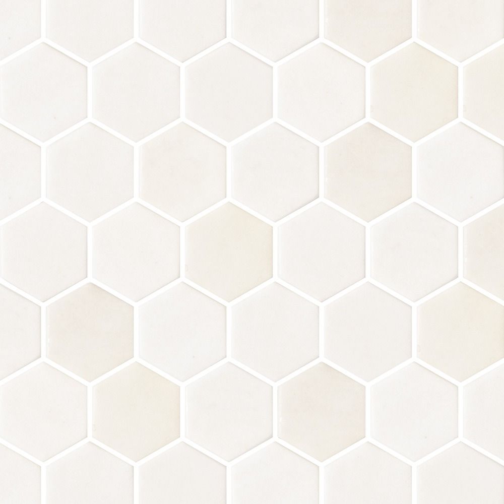 Ember Silica White 2in. Hexagon Mosaic