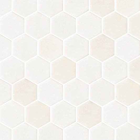 Ember Silica White 2in. Hexagon Mosaic