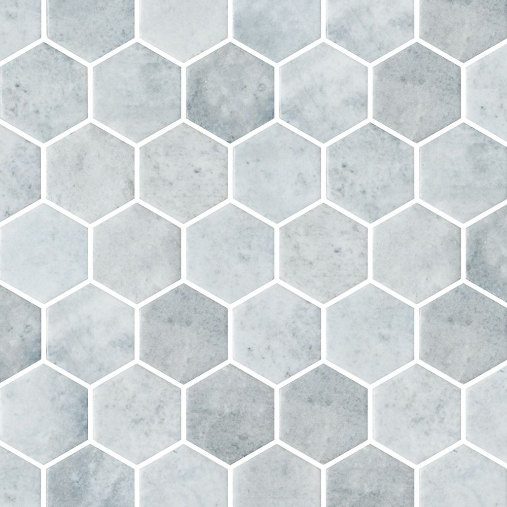 Ember Storm Blue 2in. Hexagon Mosaic