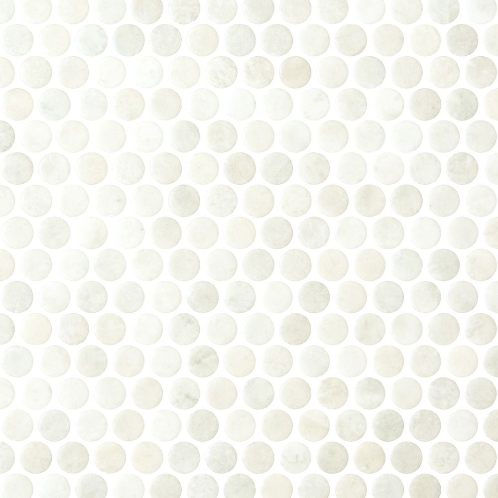 Ember Silica White Pennyround Mosaic