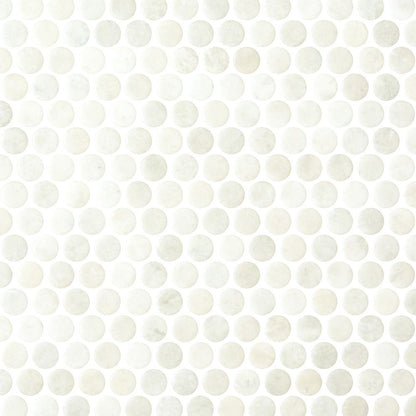 Ember Silica White Pennyround Mosaic
