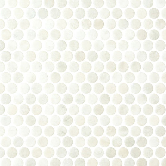 Ember Silica White Pennyround Mosaic
